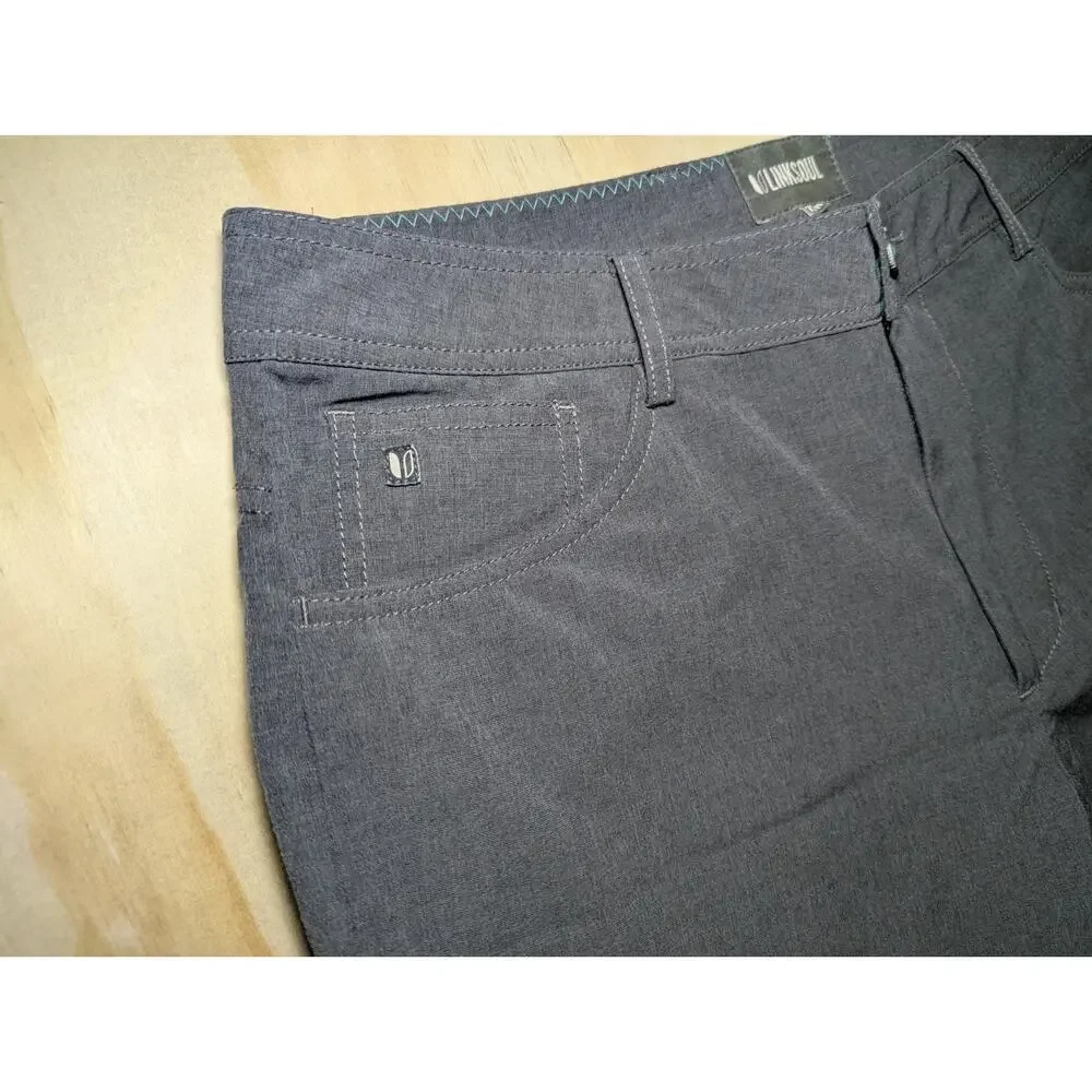 Linksoul Men’s Size 33R Golf Pants Gray Performance Wicking Stretch Chino